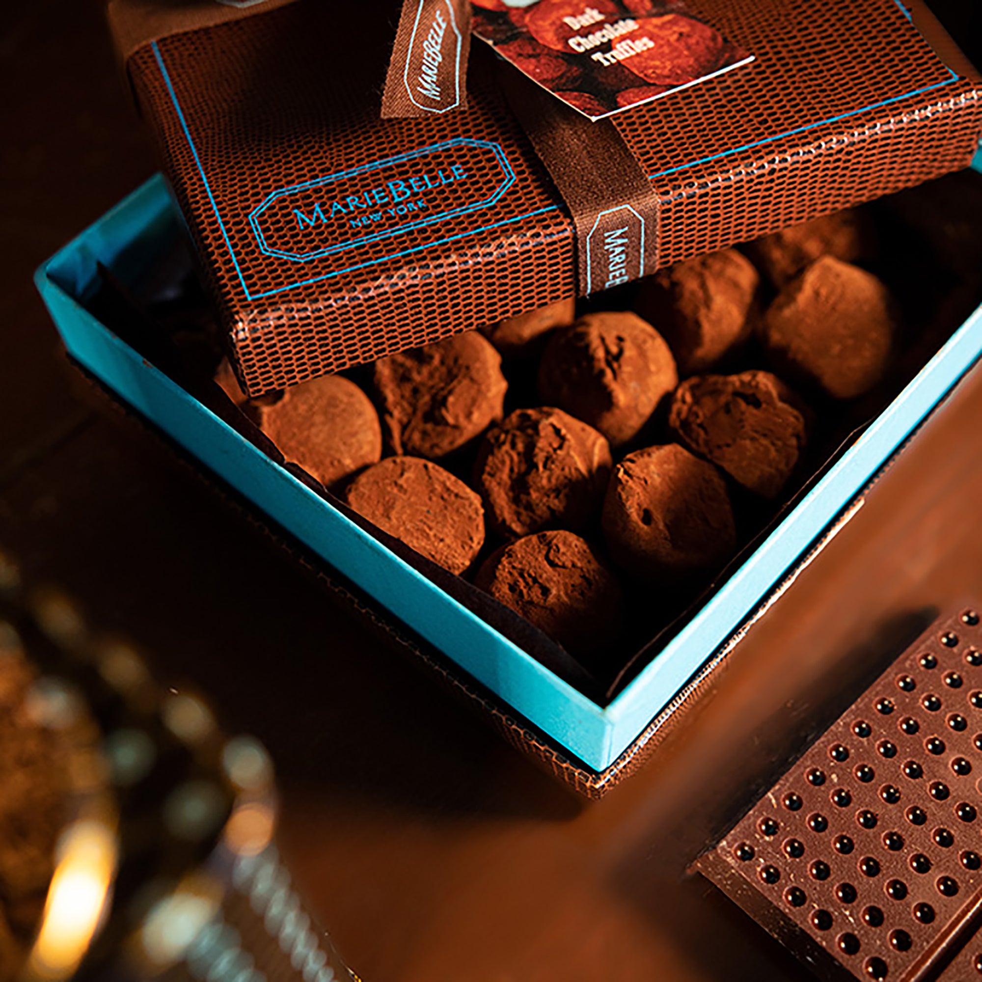 20pc Dark Chocolate Truffle Box Upclose