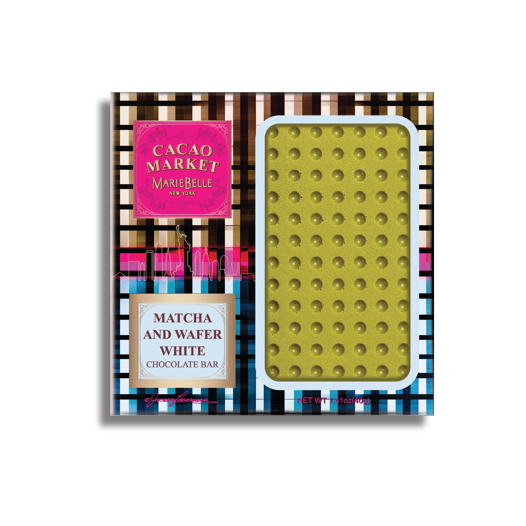 40g Cacao Market • White Chocolate Matcha Bar with Sea Salt & Wafers