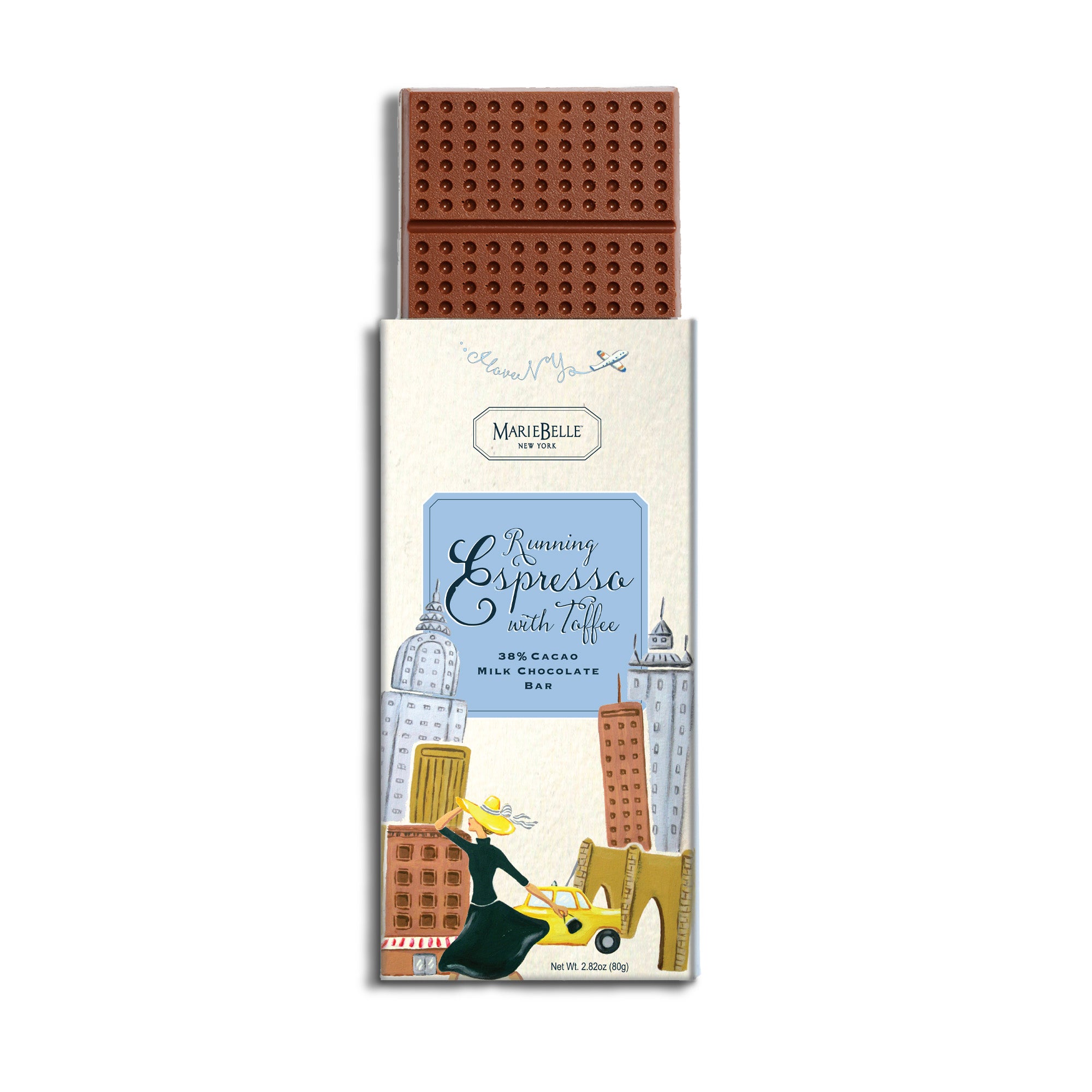 80g MarieBelle • 38% Milk Chocolate Bar with Espresso & Toffee