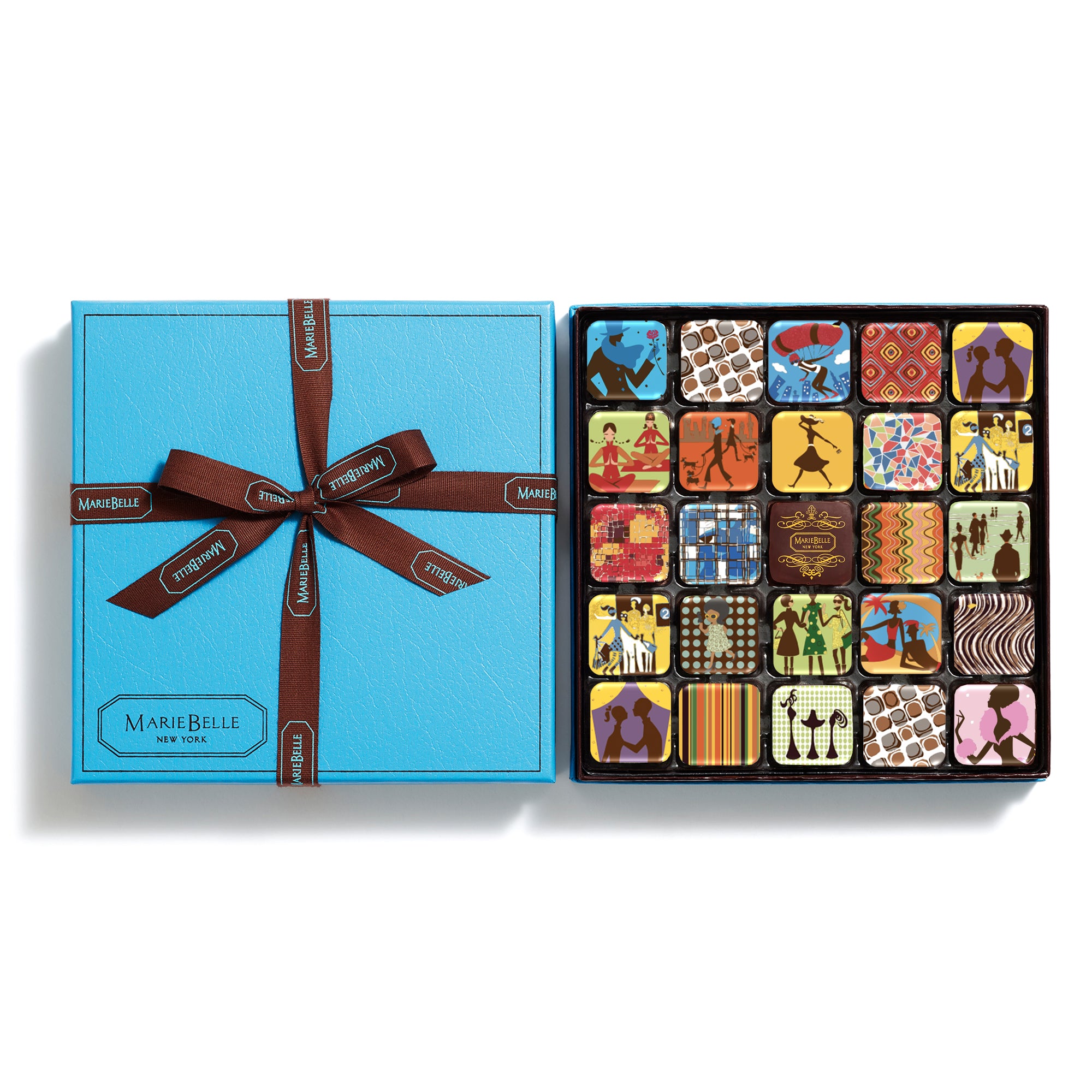 25pc Chocolate Ganache Blue Box
