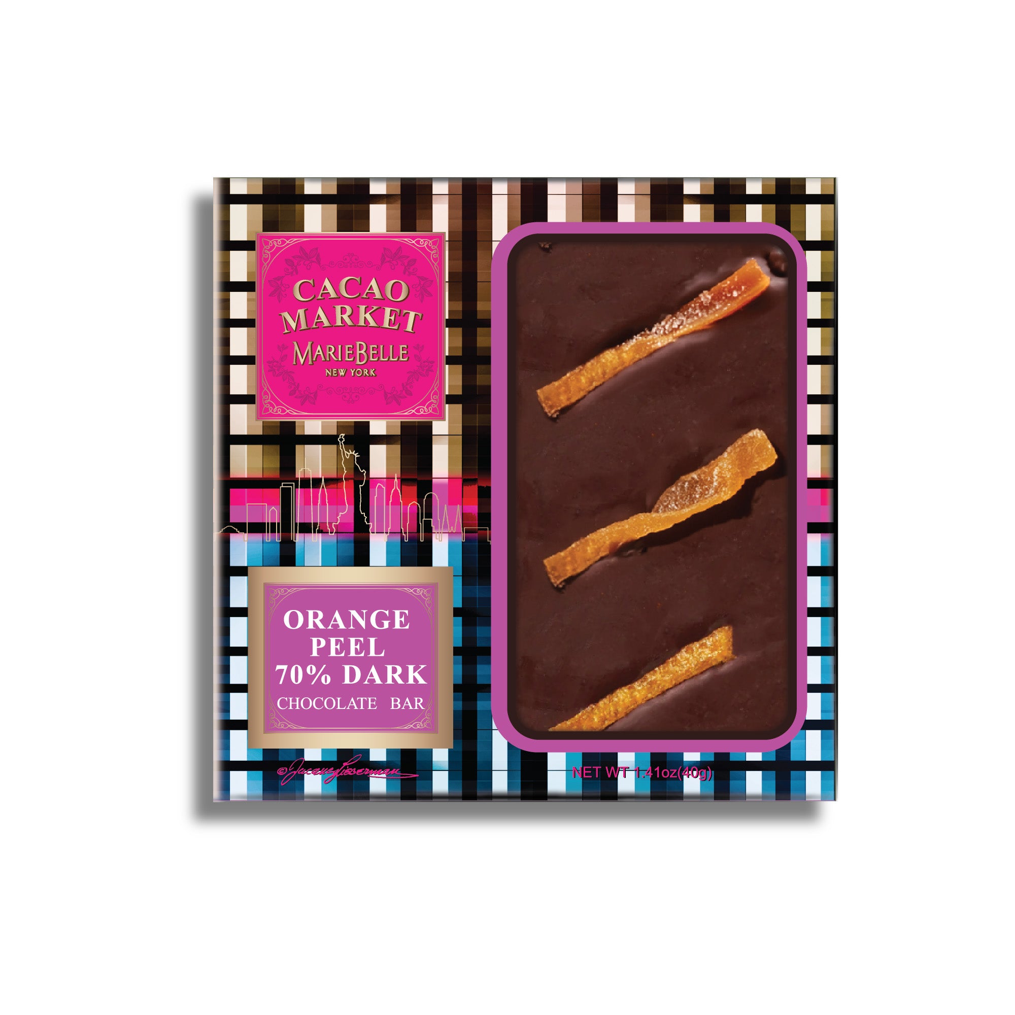 40g Cacao Market • 70% Dark Chocolate Bar with Orange Peels