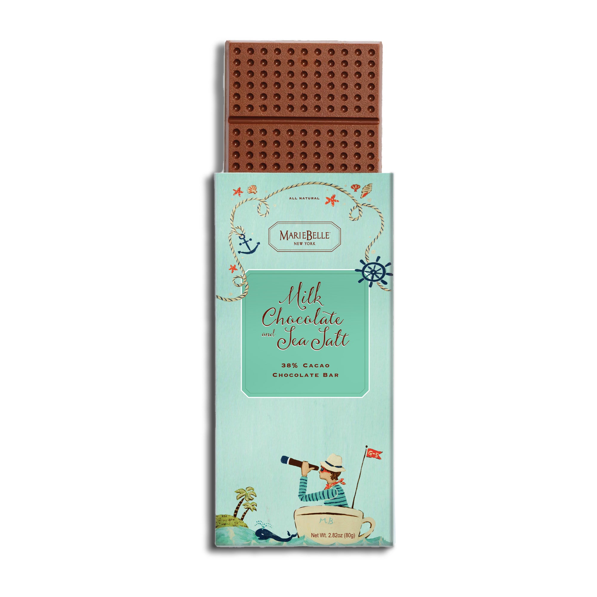 80g MarieBelle • 38% Milk Chocolate Bar with Sea Salt