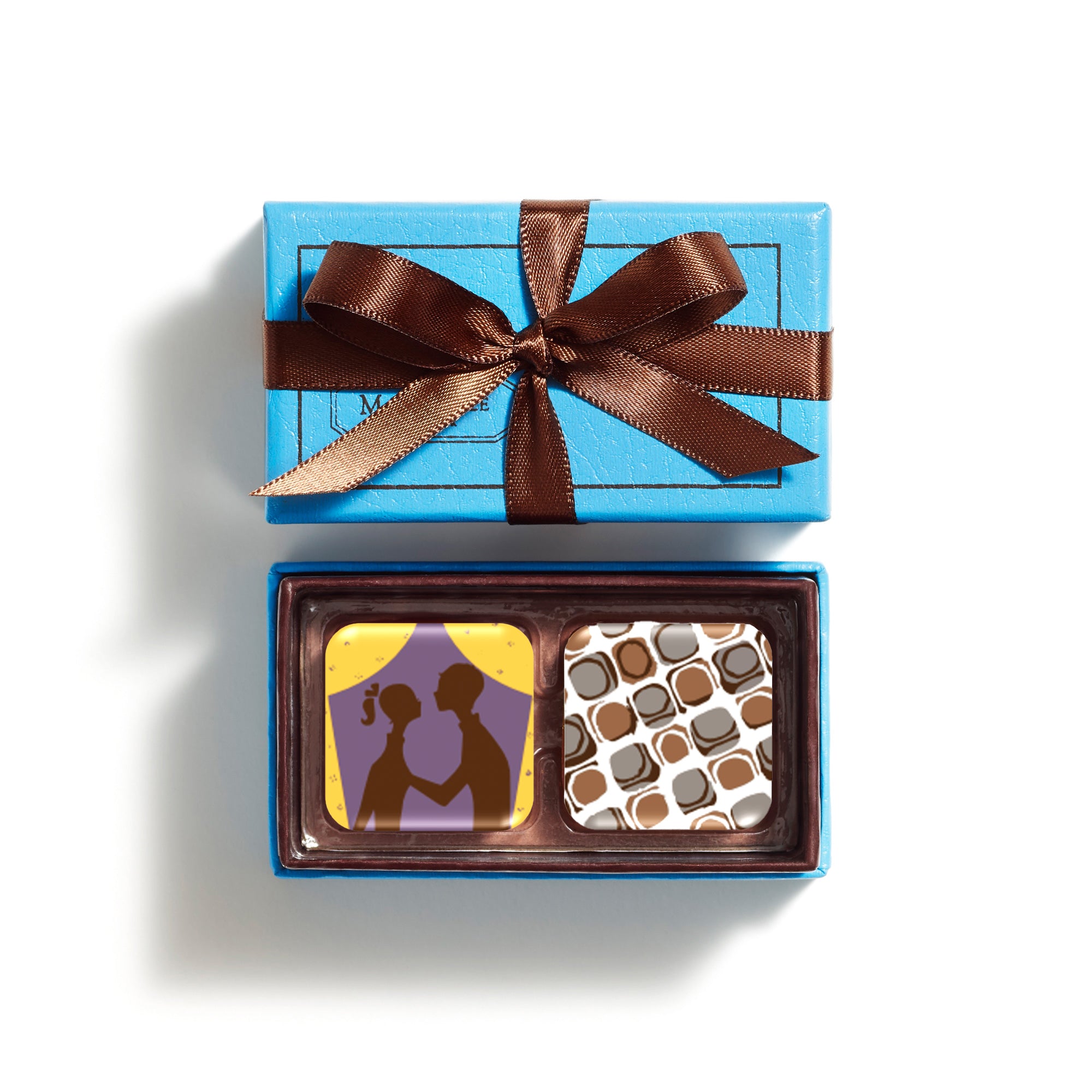 2pc Chocolate Ganache Blue Party Favor Box