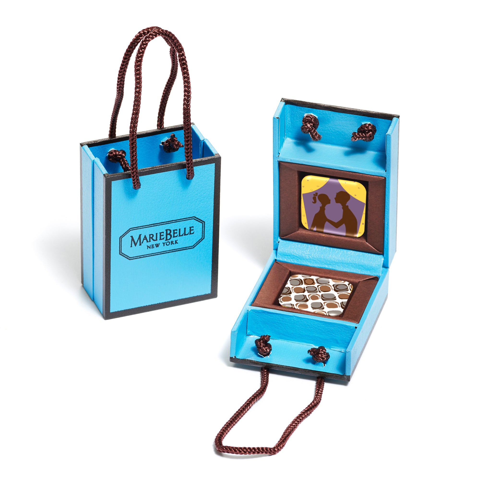 2pc Chocolate Ganache Blue Tote Box